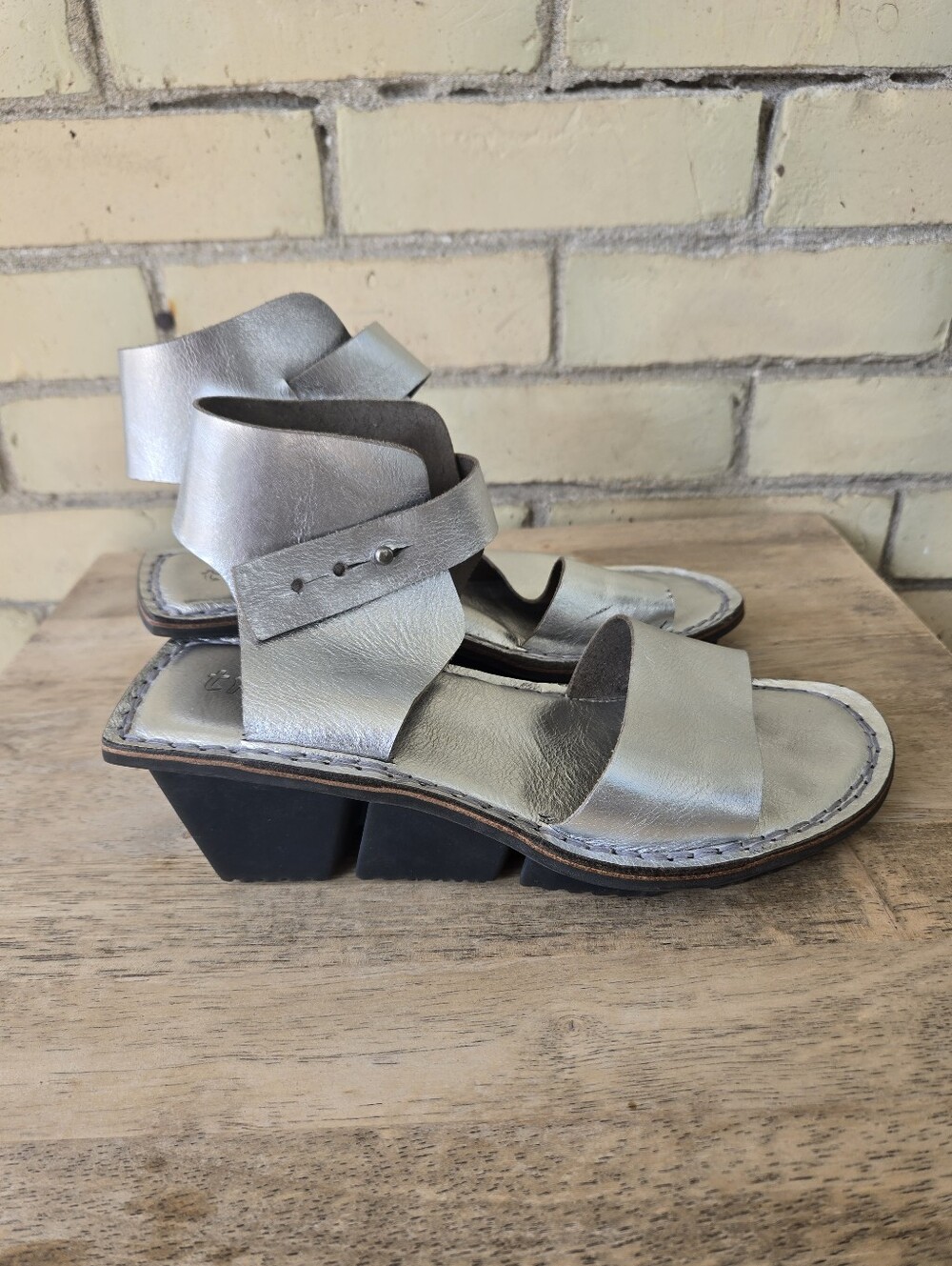 Trippen Silver Leather Sandals
